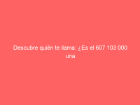 Descubre quién te llama: ¿Es el 607 103 000 una estafa o una empresa legítima?